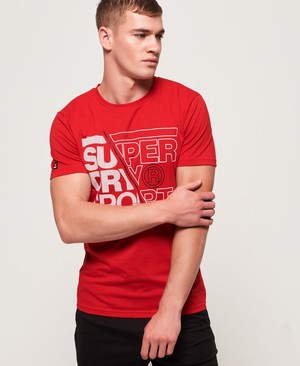 Superdry Core Graphic Férfi Pólók Piros | EGPTN3965